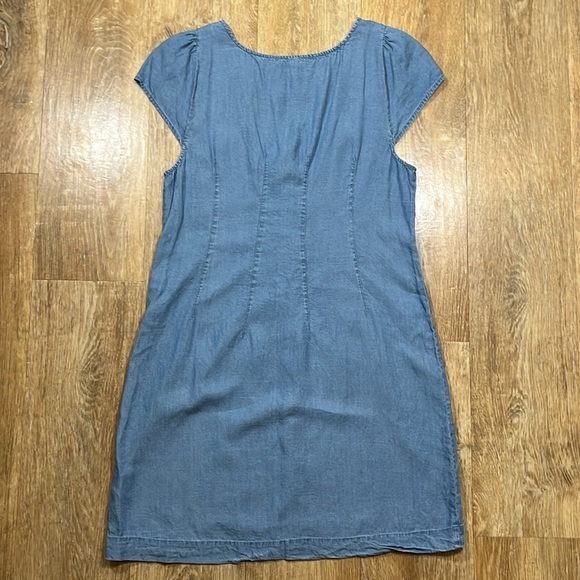 Gentle Fawn Chambray Dress Button Down Cap Flutter Sleeve Blue Size 8 EUC - Picture 5 of 13
